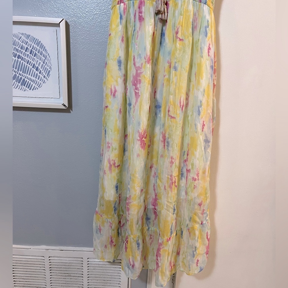 ANTHROPOLOGIE Watercolor Women’s Maxi Dress Smocked Waist Lightweight Size 10 - Picture 5 of 10